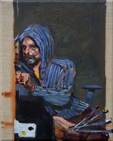 Painting, Dana Nehdaran, in Blue Striped Hoodie, 2024, 73696
