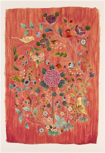 Painting, Hana Louise Shahnavaz, Flowers & birds, 2017, 15624