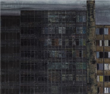 Painting, Javad Modaresi, The Tree and the Office Building, 2019, 19709