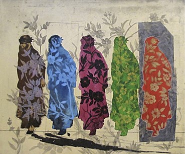 Painting, Nahid Haghighat, Kurdish Women in Fuchsia, 2019, 79486