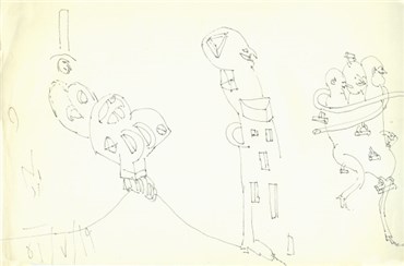 Drawing, Ardeshir Mohassess, Parviz Tanavoli's Ceramics in Goethe Institute, 1972, 28464