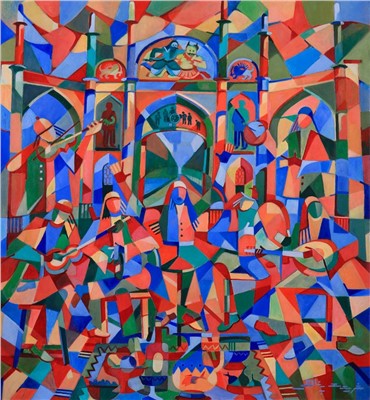 Painting, Seyed Asadollah Shariatpanahi, Darwaza-i Arg, 2018, 16586