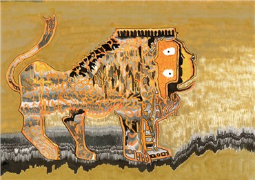 Painting, Elham Rokni, Lions Wall Rug, 2017, 25118