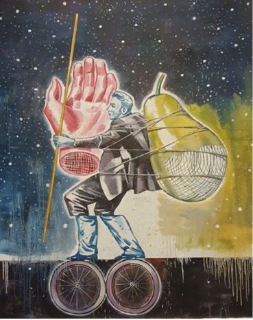 Painting, Nikzad Nodjoumi (Nicky), The Thief & Starry Night, 2023, 77474