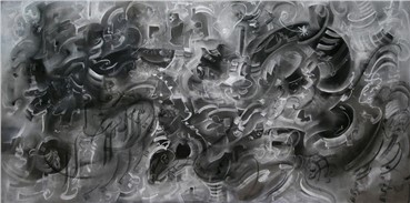 Painting, Mahmoud Sabzi, Abstract Gray, 2017, 5702