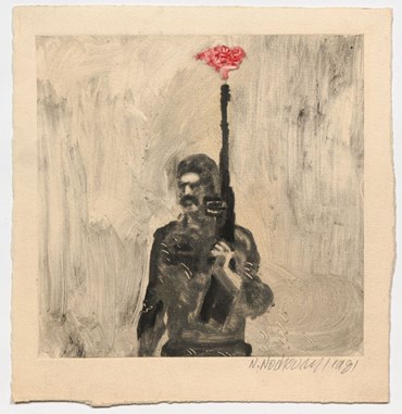 Painting, Nikzad Nodjoumi (Nicky), Gun and Flower, 1981, 76914