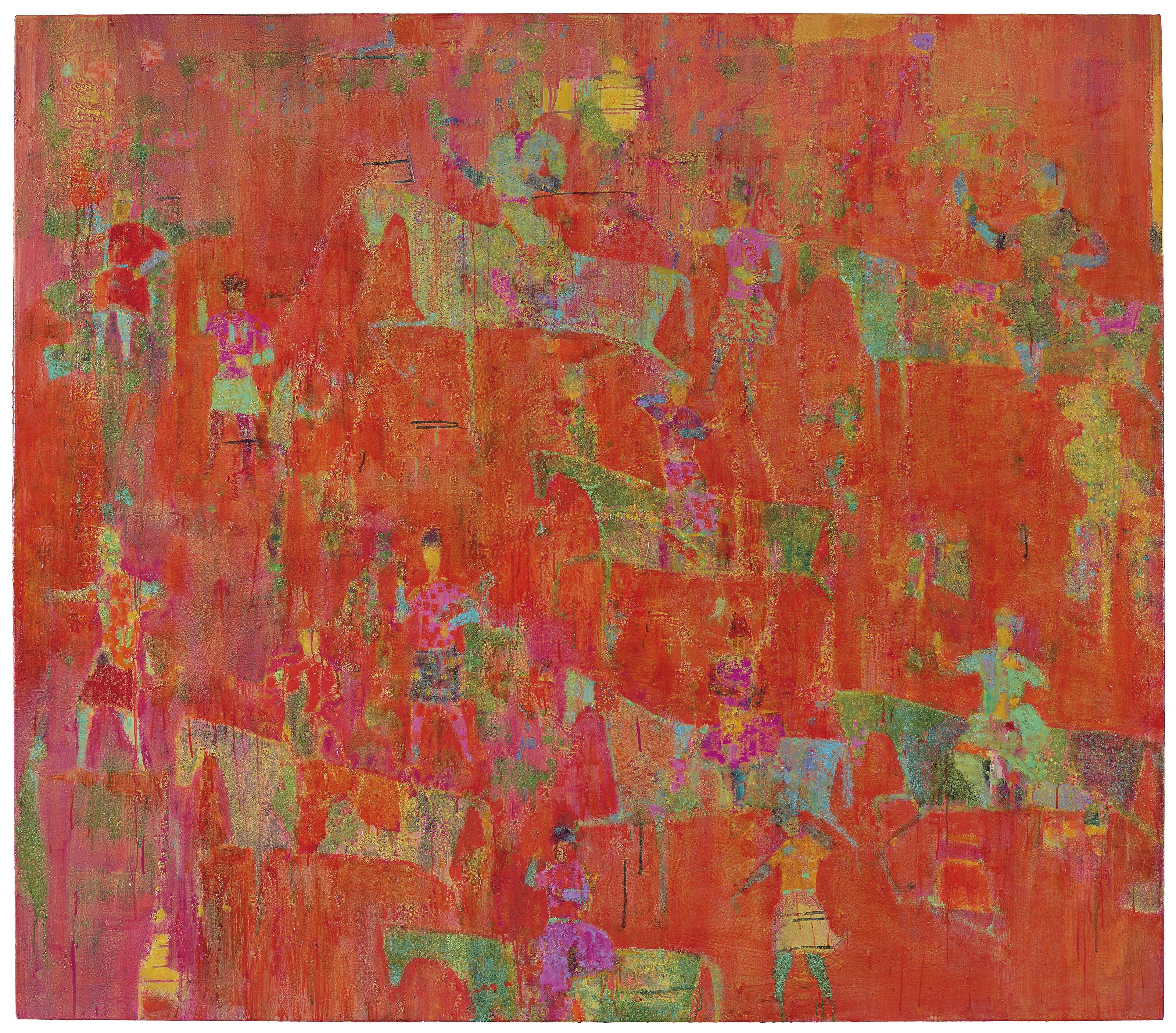 Reza Derakshani, Hunting in Red and Green, 2019
