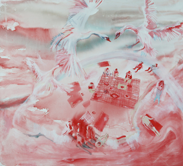 Painting, Saba Farhoudnia, Swan Song in Scarlet, 2024, 75464