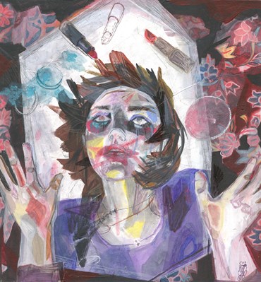 Painting, Golnar Tabibzadeh, Carpet Flower, 2009, 73470