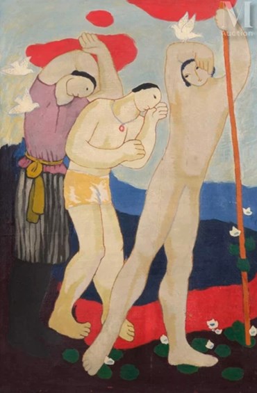 Painting, Mansour Ghandriz, The doves of love, 1959, 75908