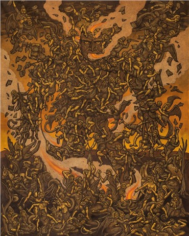 Painting, Amin Montazeri, Burning Narrative, 2018, 14549