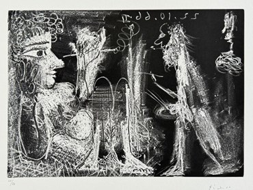, Pablo Picasso, Peintre et Modèle au Fume-Cigarette, 1968, 80379
