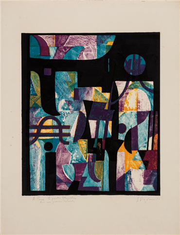 Printmaking, Cyrus Rezvani (Serge), Composition, 1951, 23592