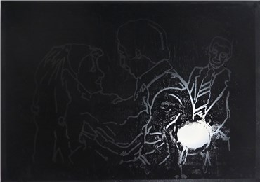 Painting, Elham Rokni, White Flashlight Eclipse #4, 2015, 25119