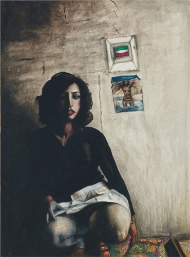 Works on paper, Ghasem Hajizadeh, Squatting Prostitute, 1983, 17545