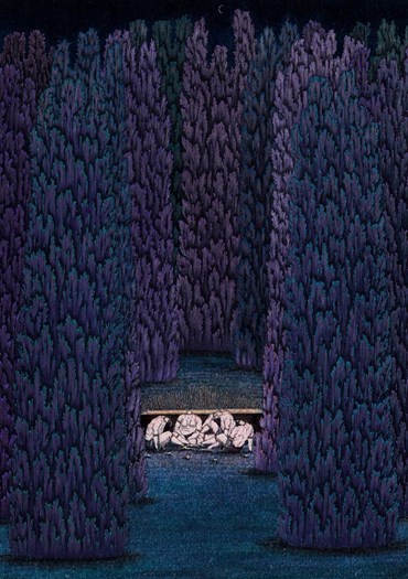 Painting, Mona Hoseinzadeh, Listen to the Sound of Grasshoppers on the Holy Night, 2024, 79172