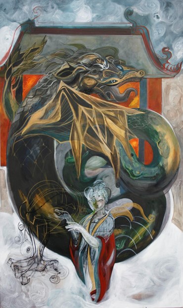 Painting, Golnar Tabibzadeh, Tale of the Princess and the Dragon, 2014, 73452