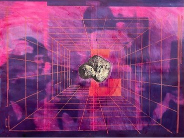 Painting, Nazanin Noroozi, Magenta and the Asteroid, 2021, 44765