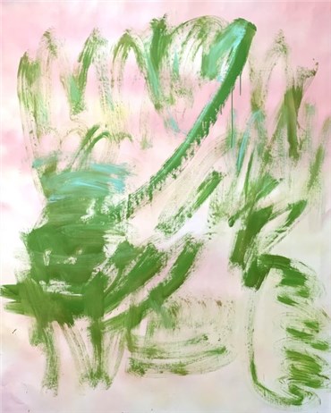 Painting, Sam Samiee, Untitled (Green on Pink), 2019, 35207