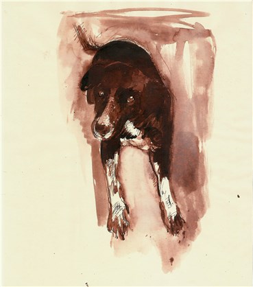 Painting, Hosein Shirahmadi, Mala the Black dog, 2019, 38225