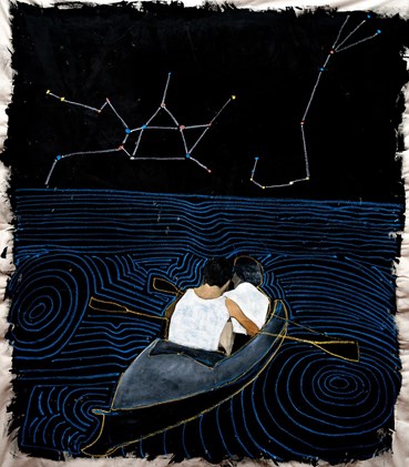 Painting, Makan Negahban, Boating Party, 2022, 76940