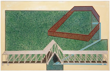 Mixed media, Siah Armajani, Bridge over Triangle Tree, 1984, 6494