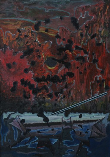 Painting, Ghazal Khatibi, Visitors Beneath the Crimson Willows, 2019, 37361