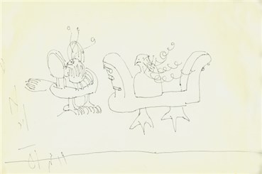 Drawing, Ardeshir Mohassess, Parviz Tanavoli's Ceramics in Goethe Institute, 1972, 28465