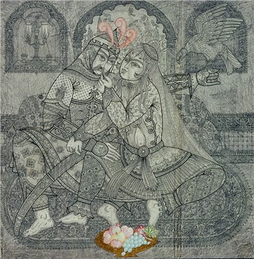 Painting, Ali Akbar Sadeghi, Bridal Chamber, 1973, 6242