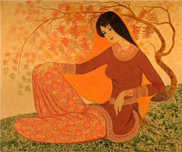 Painting, Mahmoud Javadipour, Seated, 1977, 6722