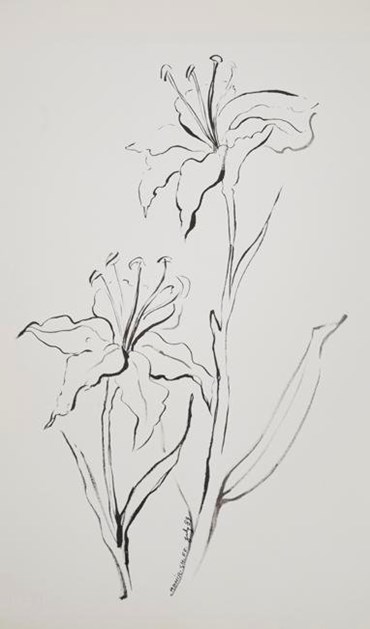 Drawing, Monir Shahroudy Farmanfarmaian, Lily 03, 1989, 52304