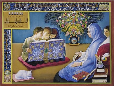 Painting, Jafar Petgar, School of Quran, 1977, 6923
