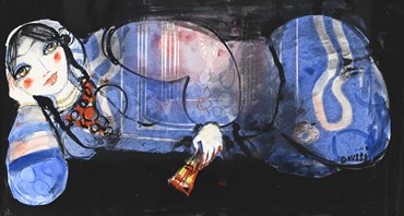 Painting, Nasser Ovissi, Woman with a Fan, 1999, 76833