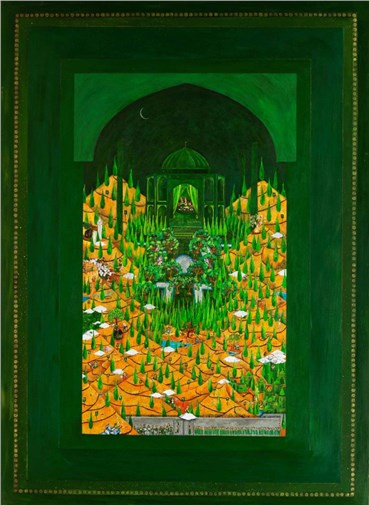 Painting, Homa Bazrafshan, Green Dome, 2012, 23882