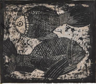 Printmaking, Mansour Ghandriz, Untitled (Two Fish), 1943, 70806