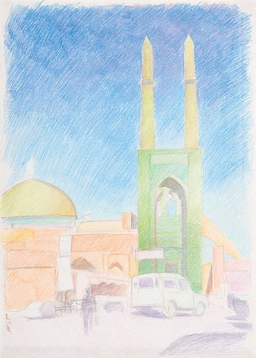 Painting, The Late Ali Golestaneh, Jame Mosque, 1988, 37392