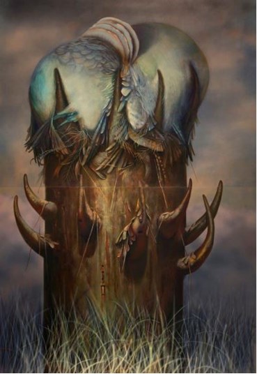 Painting, Nasim Davari, Simorgh & Toba, 2024, 77918