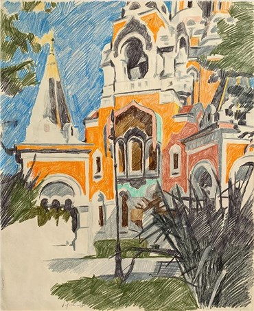Painting, Nafiseh Riahi, Cathédrale Saint-Nicolas, 1980, 28000