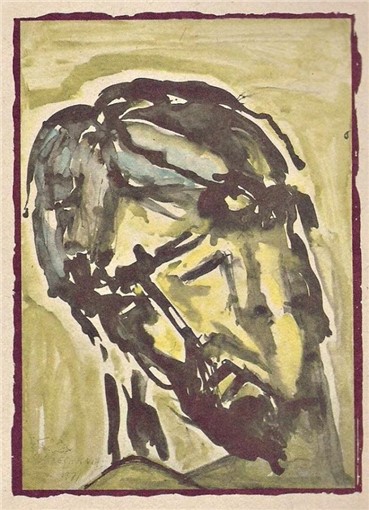 Works on paper, Houshang Pezeshknia, Prophet's Face, 1971, 8349