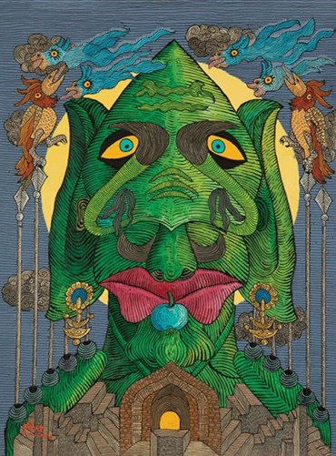 Painting, Ali Akbar Sadeghi, Holy Green, 2024, 79492