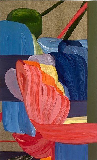 Painting, Moje Assefjah, Red and Green Lines, 2025, 81150