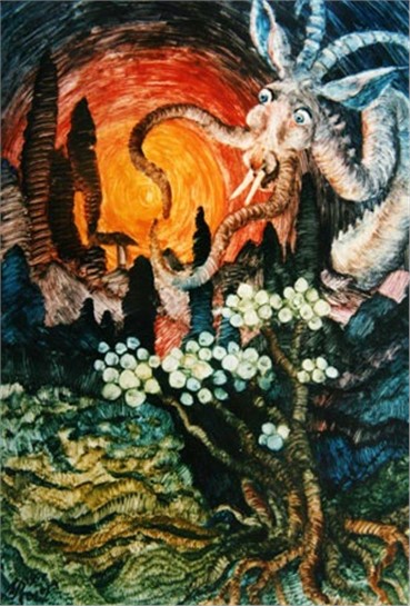 Painting, Mahmoud Javadipour, Tale of the Dragon, 1966, 6720