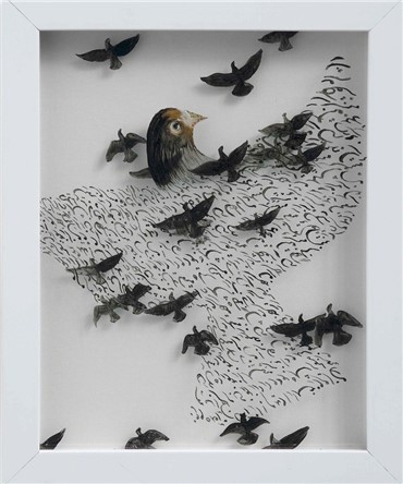 Painting, Katayoon Rouhi, Language Des Oiseaux, 2014, 10994