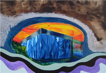 Painting, Mohsen Mahmoodizadeh, Blue Cube, 2011, 36785