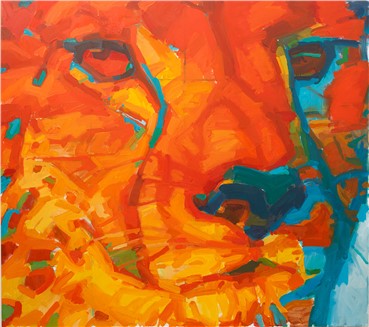 Painting, Amirhossein Akhavan, Red Cheetah Face, 2015, 8996