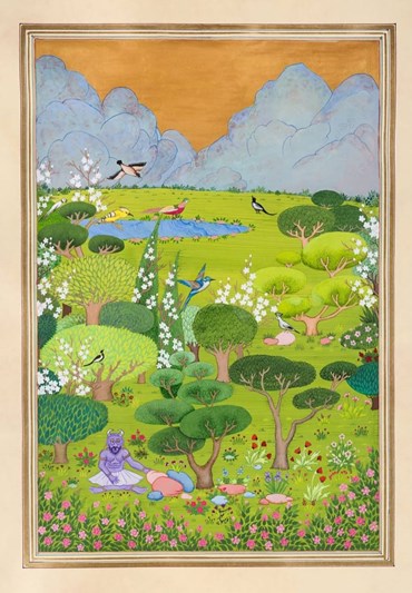 Painting, Mahsa Tehrani, A Mystical Retreat of the Purple Div in the Divine, 2025, 78756