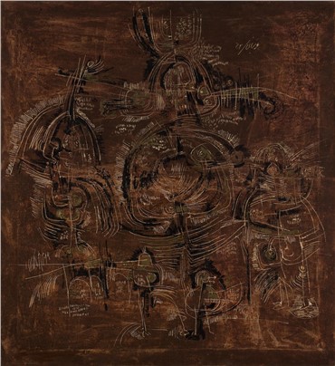 Painting, Massoud Arabshahi, Abstract Composition in Brown, 1974, 18299