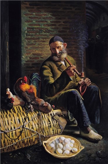 Painting, Jafar Petgar, The Poultry Vendor, 1941, 6936