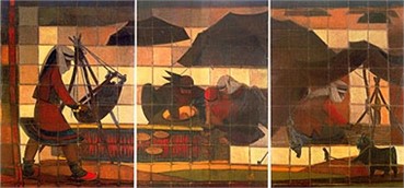 Painting, Jalil Ziapour, Nomads, 1983, 6875
