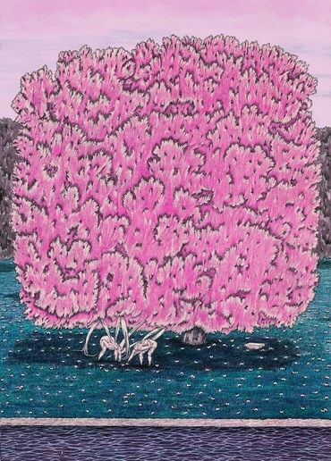 Painting, Mona Hoseinzadeh, The Angels Collecting Beans, 2024, 80016